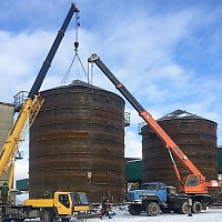 Монтаж вертикальных резервуаров для битума в Томске